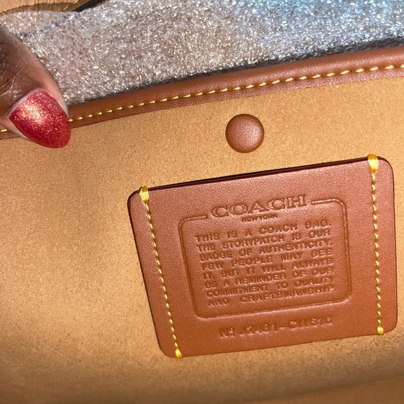 Coach Tan Shoulder Bag with Floral Accents - Picture 6 of 11